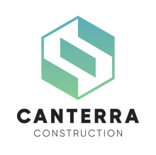 The logo for canterra construction is a hexagon with a s on it.