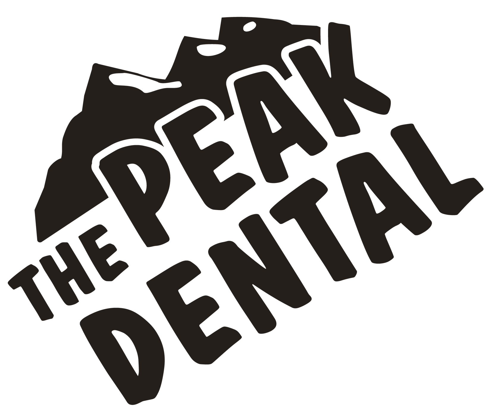 A black and white logo for the peak dental