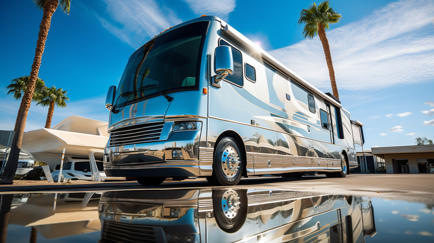 the pristine exterior of a recreational vehicle just detailed by scottsdale auto detailing