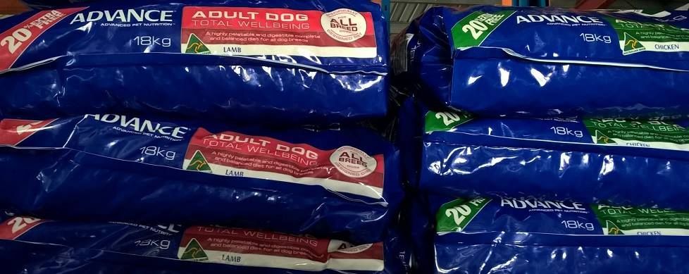 Bags of Dog Food Stacked — North Coast Stock Feeds in Ballina, NSW