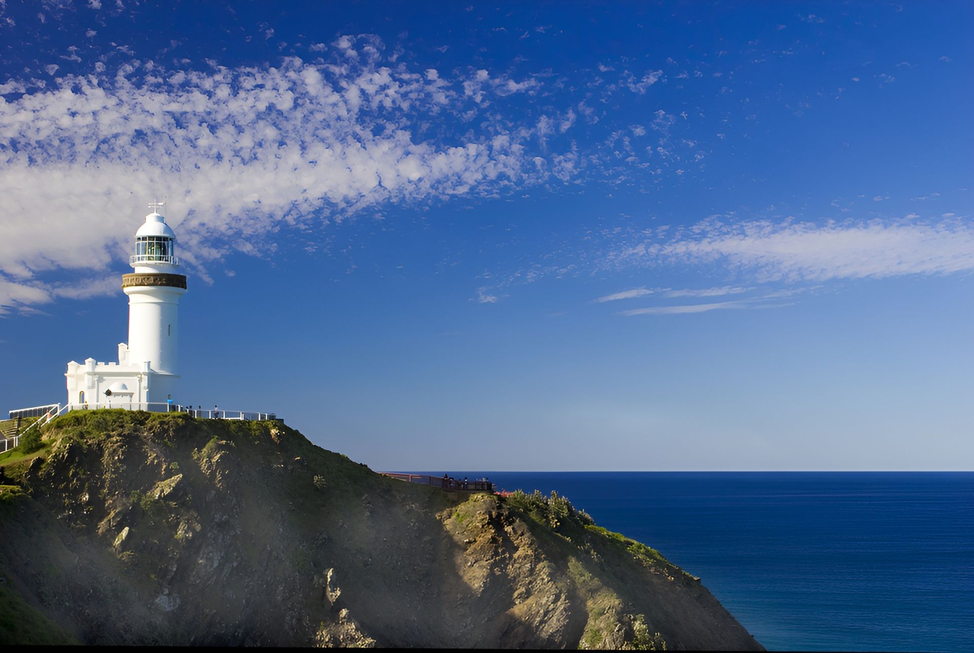 White Lighthouse Atop a Cliff — North Coast Stock Feeds in Byron Bay, NSW