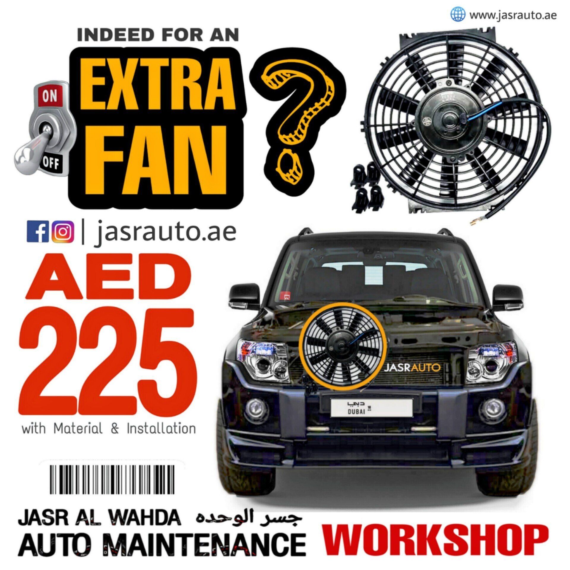 Extra Fan for Summer for Mitsubishi Pajero by JASRAUTO