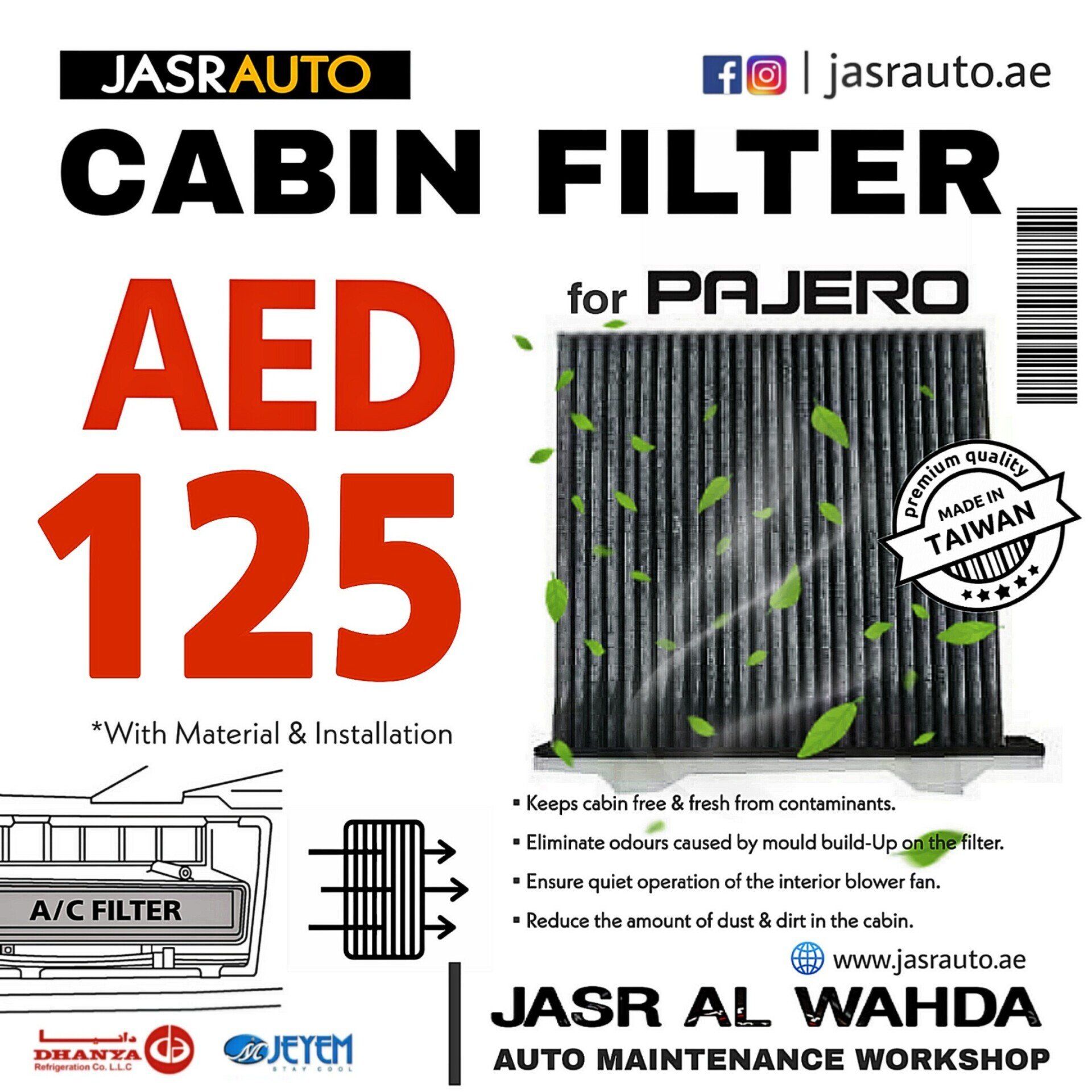 Cabin Air Filter for Mitsubishi Pajero Generaation 3 & 4