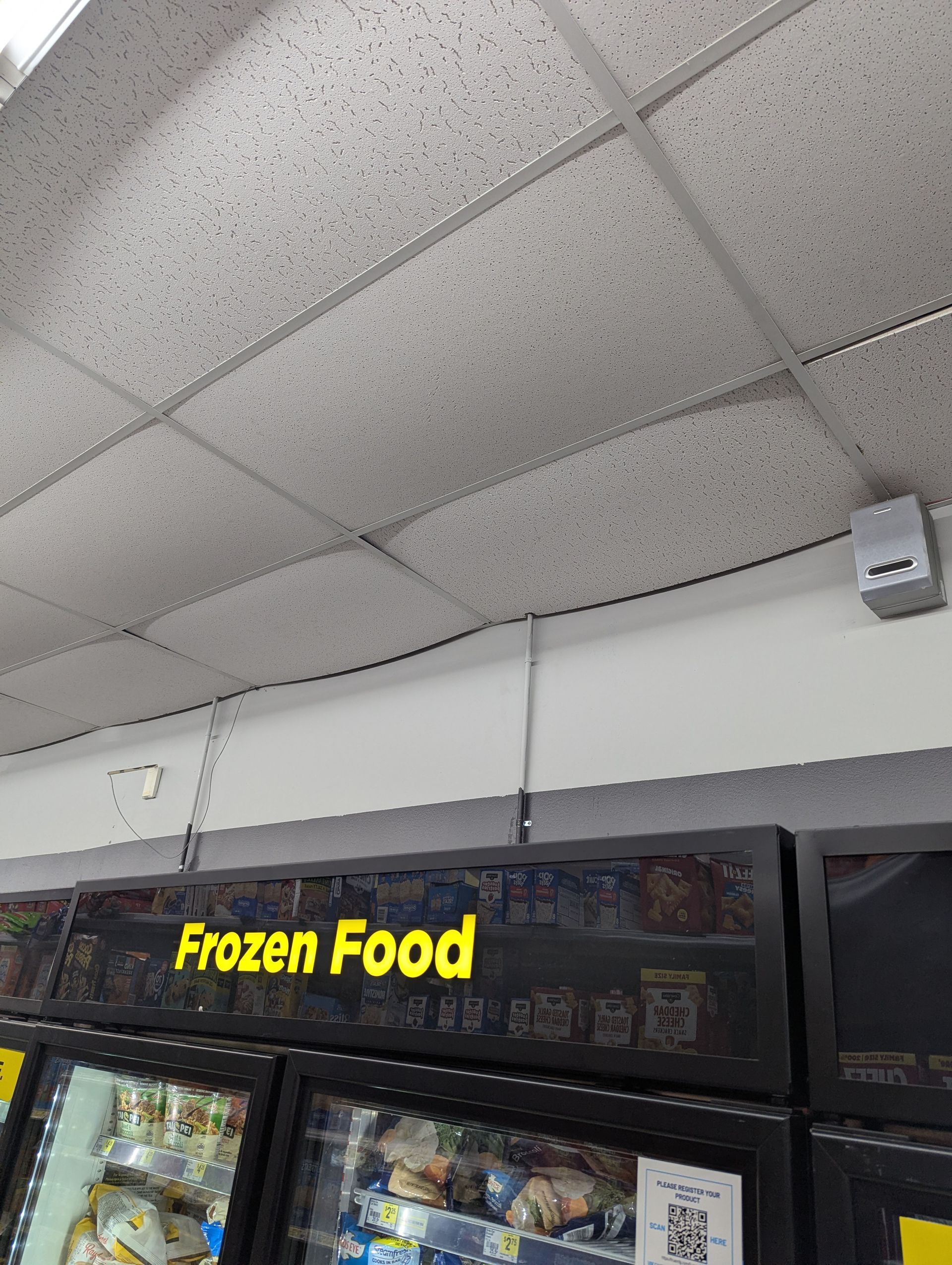 A section of a grocery store aisle with a 