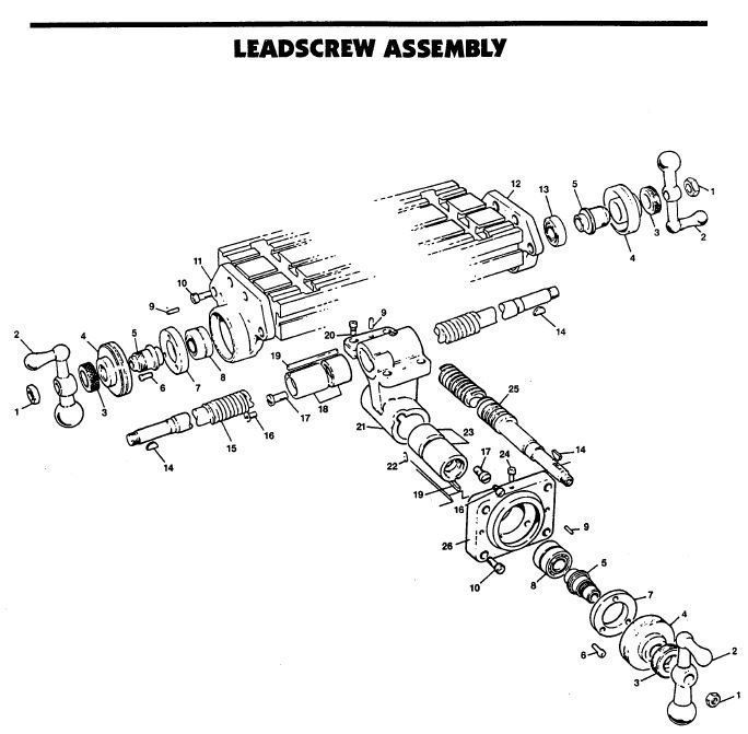 Leadscrew assembly parts