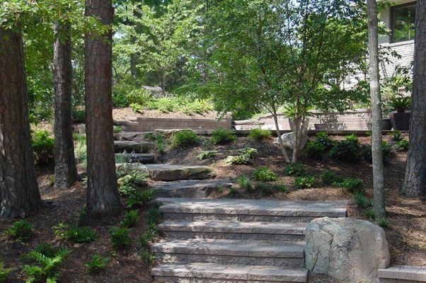 Stone Stairs On Nice Hardscaped Land — Virginia Beach, VA — Gentle Rain