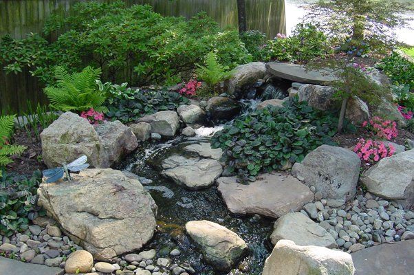 Water Feature On Garden With Stones — Virginia Beach, VA — Gentle Rain