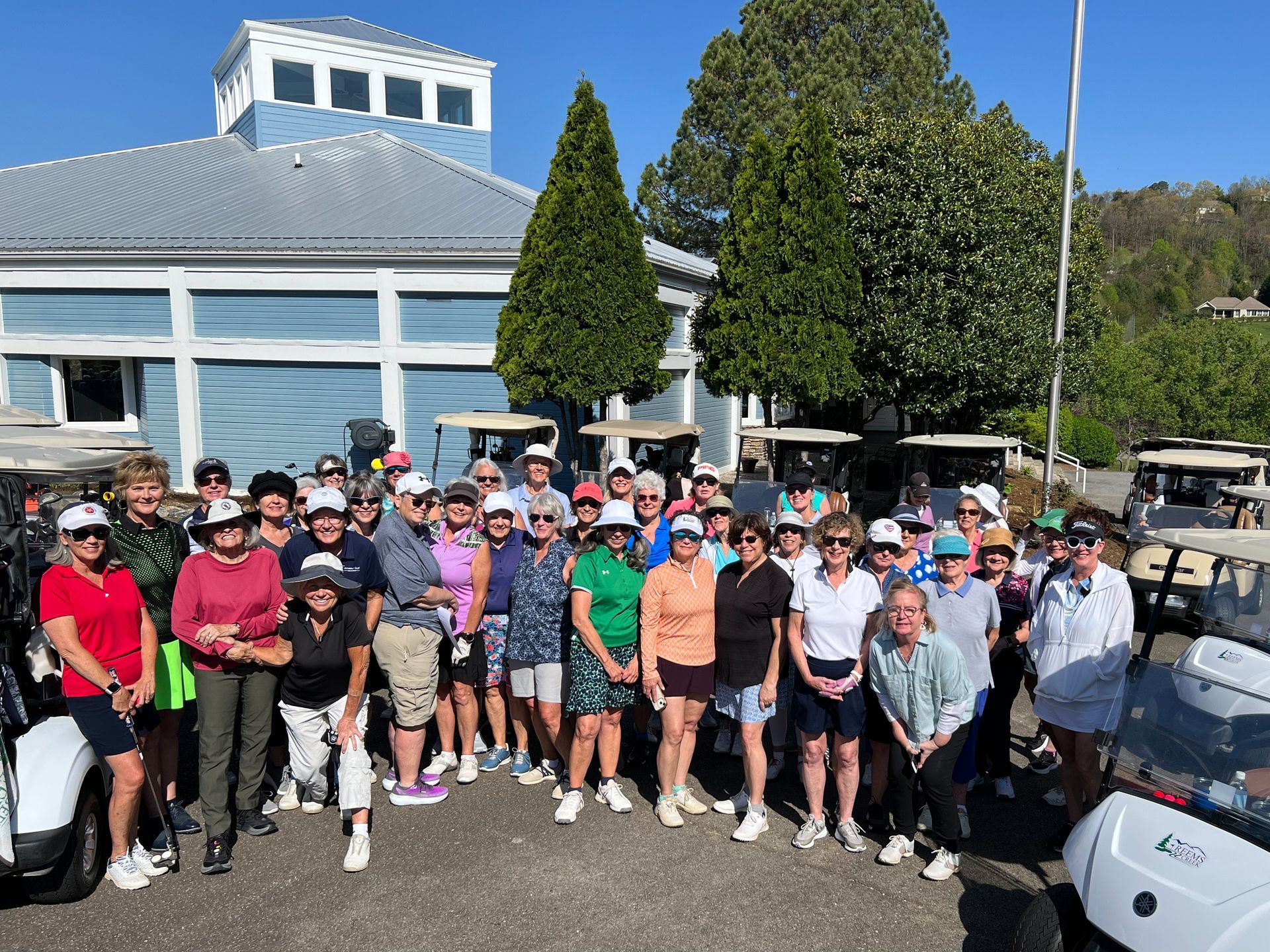 A large group of people at a golf course. Reems Creek Golf Club. Weaverville, North Carolina.