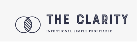 Logo: Two overlapping circles with the intersected area shaded, “THE CLARITY” text, and 