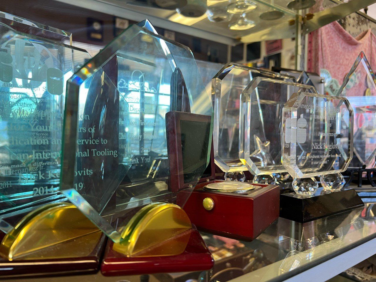 Engraved and lasered glass trophies and accolades. Company trophies and recognition