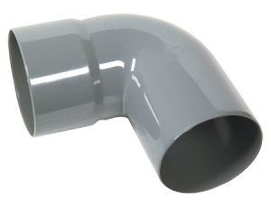 Accesorio de tubería de codo de 90 grados de PVC gris para plomería.