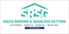 Logo for Salco Roofing & Seamless Gutters, with text reading 