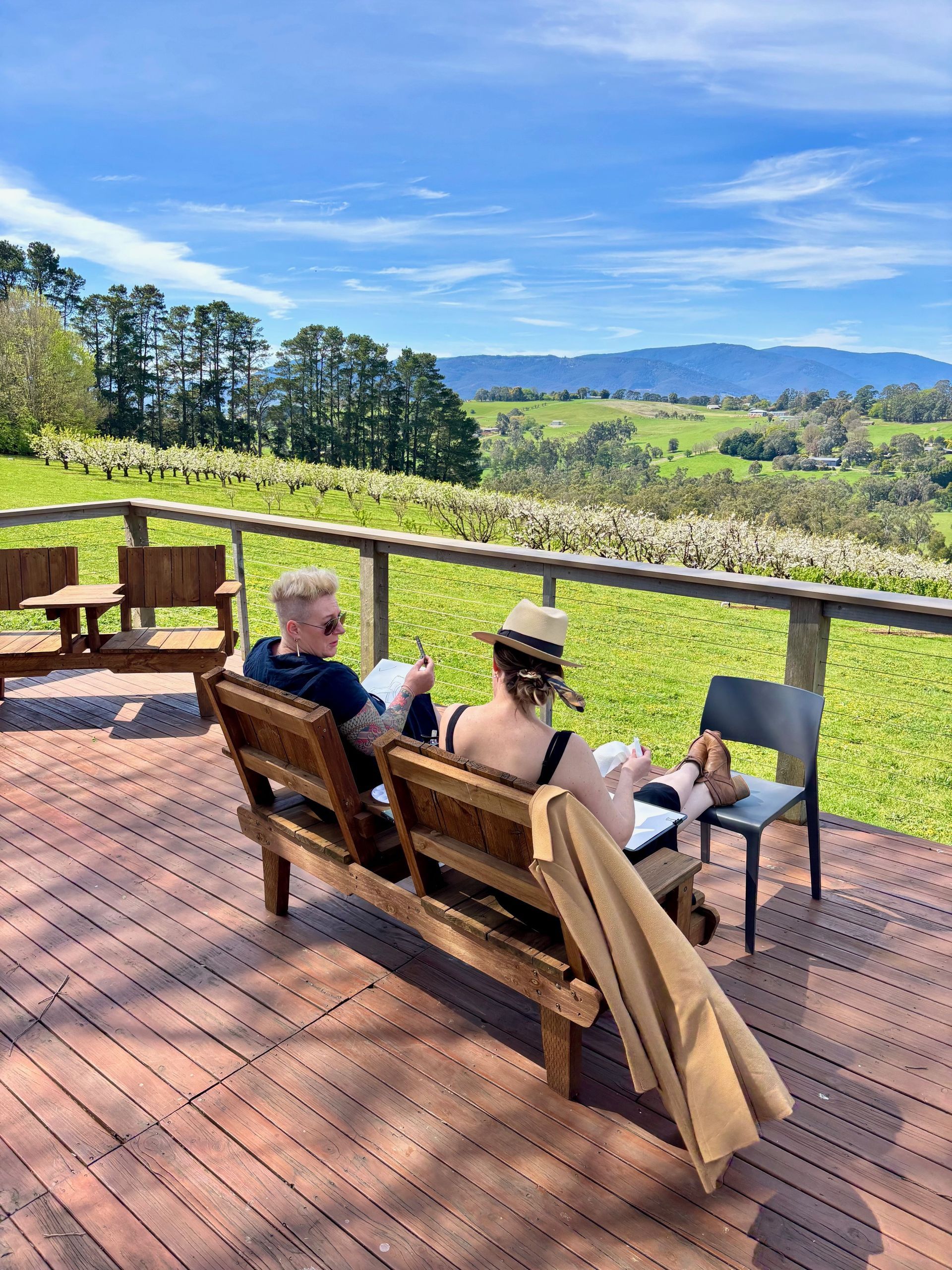 Views from a winery looking across the Yarra Ranges