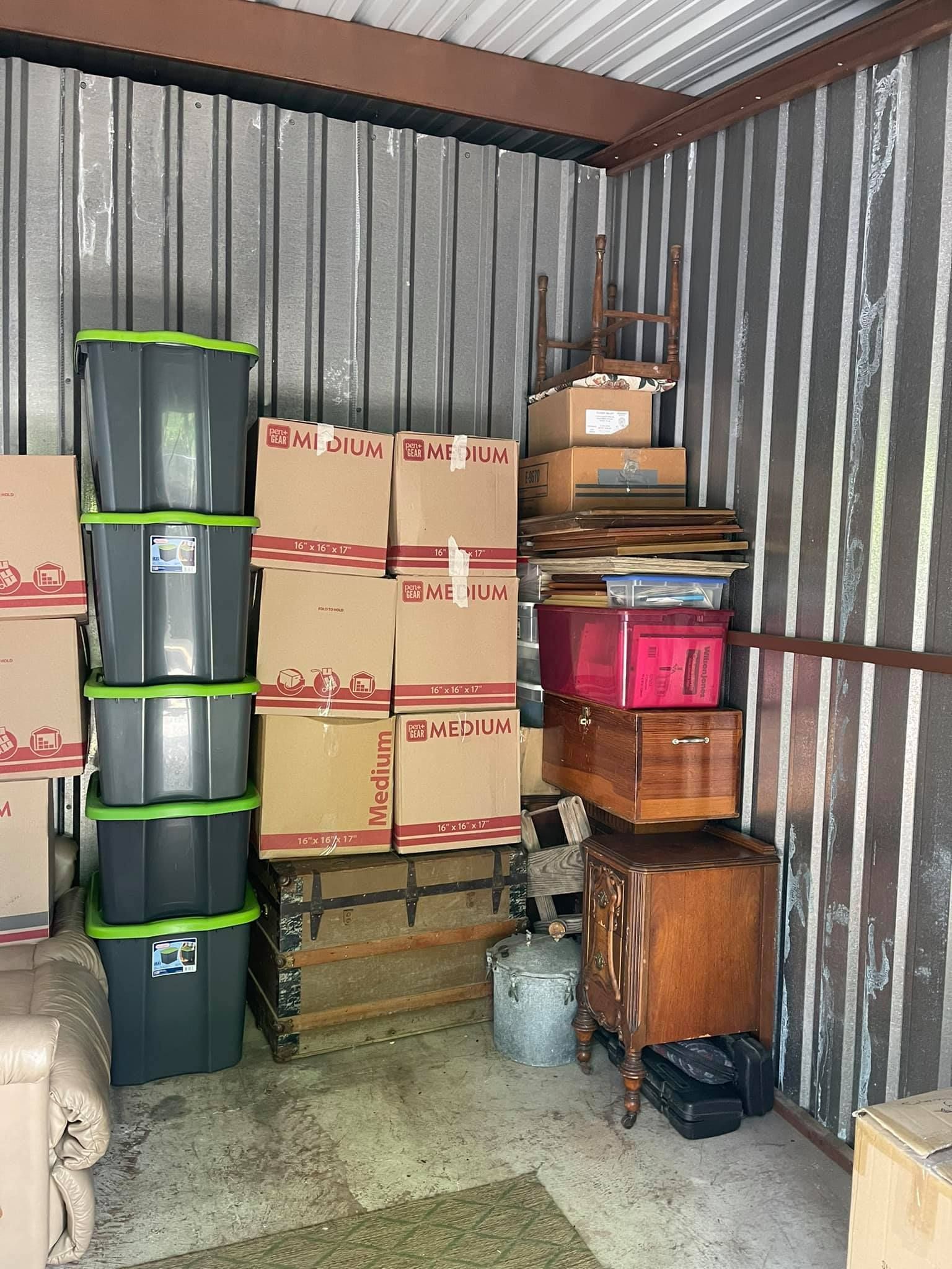 A room filled with lots of boxes and containers.