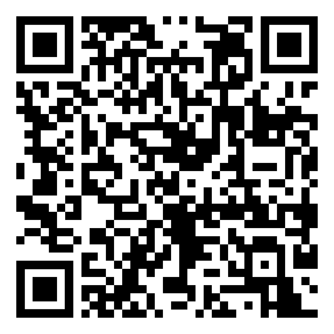 A black and white qr code on a white background.