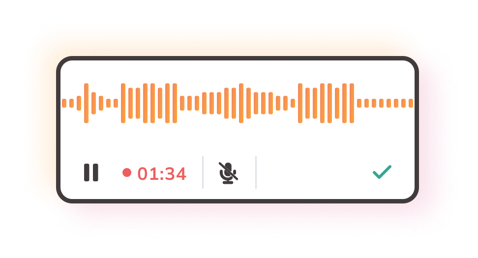 Visualized audio file in an audio recorder