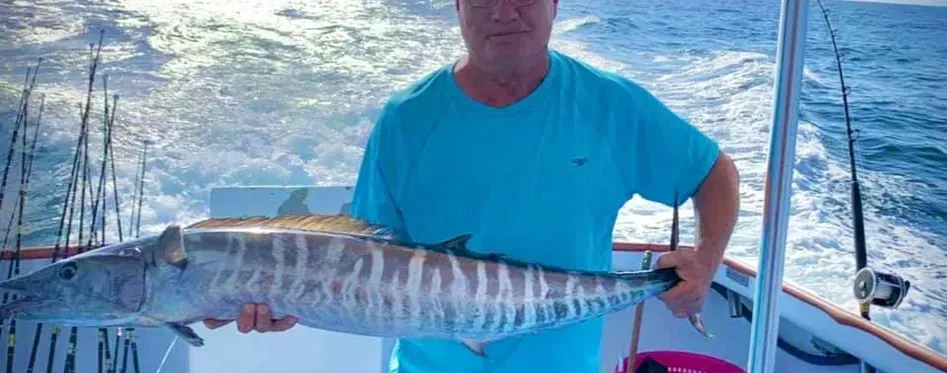 Wahoo caught during a deep sea fishing charter with Reel Groovy Experiences in Panama City Beach, FL