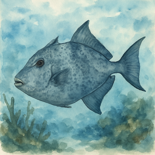 Triggerfish caught on Panama City Beach bottom fishing trip watercolor illustration
