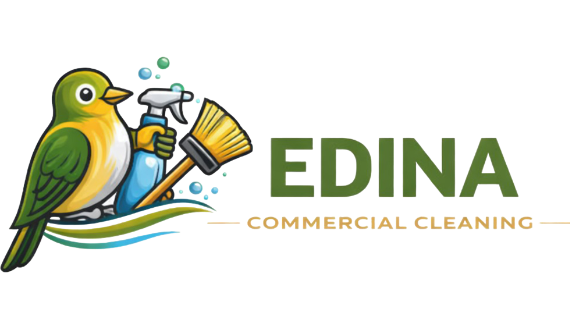 Lakeville Commercial Cleaning logo with broom and spray bottle graphic, Lakeville, MN