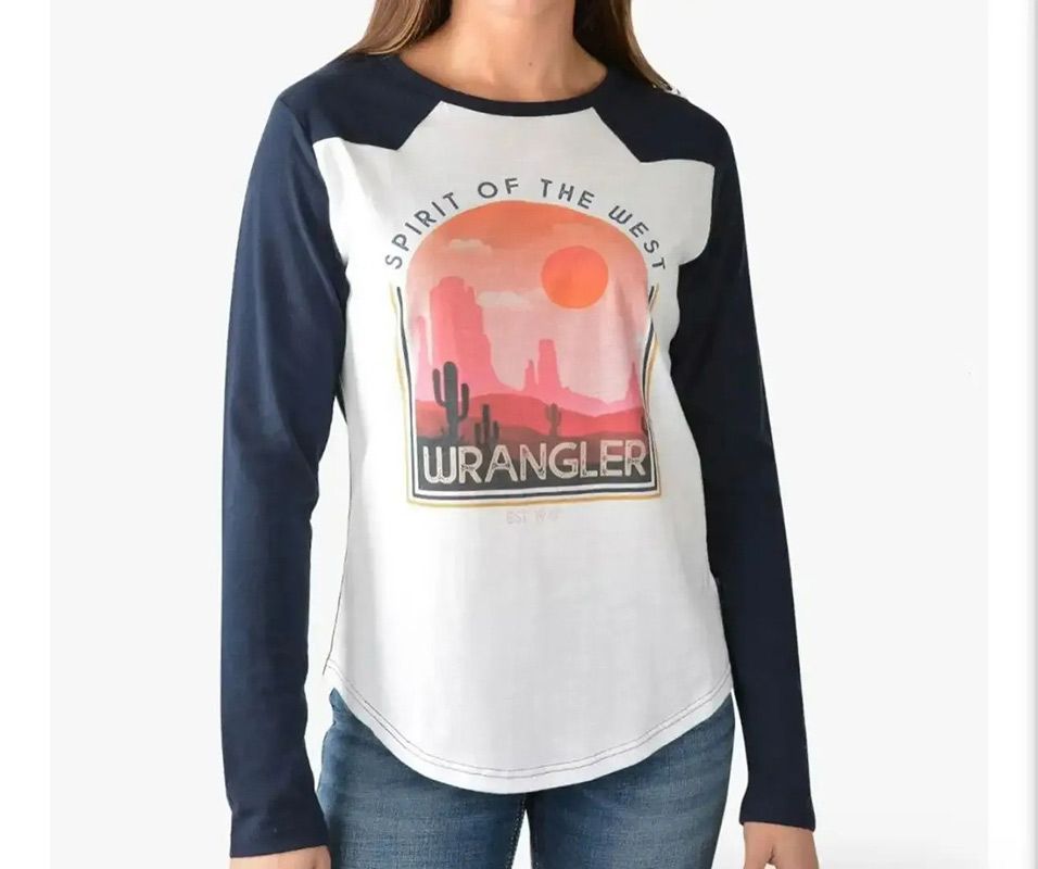 A Woman Is Wearing a Long Sleeve Wrangler Shirt — Country Charm in Charmhaven, NSW