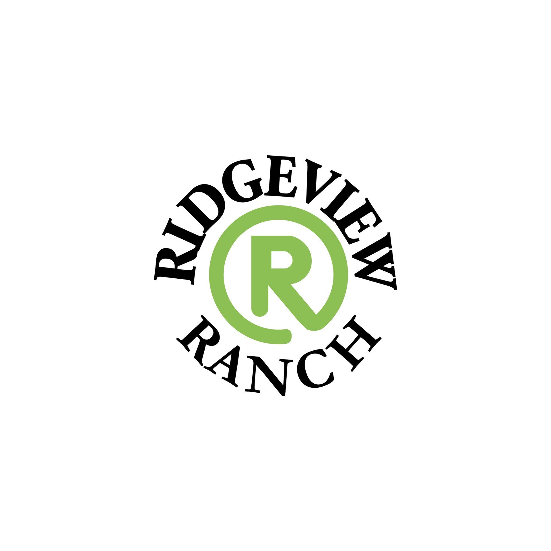 Ridgeview ranch logo on a white background