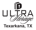 Logo for Ultra Storage in Texarkana, TX, featuring a stylized lock, the text "ULTRA" and "Storage" in script font.