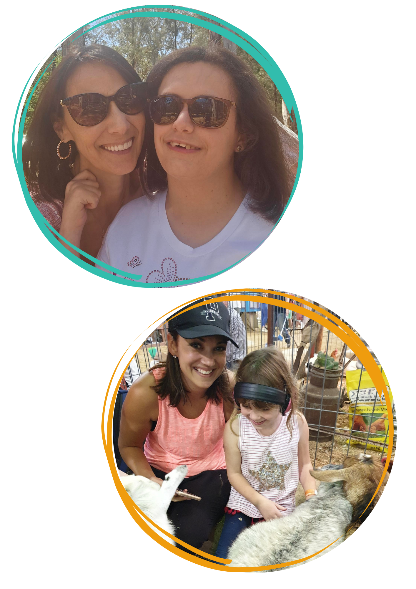 Two mums with children