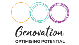 A logo for a company called Genovation optimising potential.