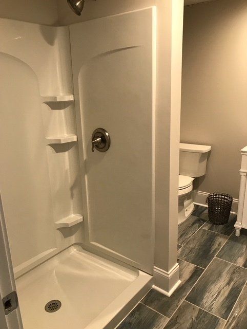 A Bathroom with A Walk in Shower and A Toilet — Flemington, NJ — LaFerla Bros Inc.