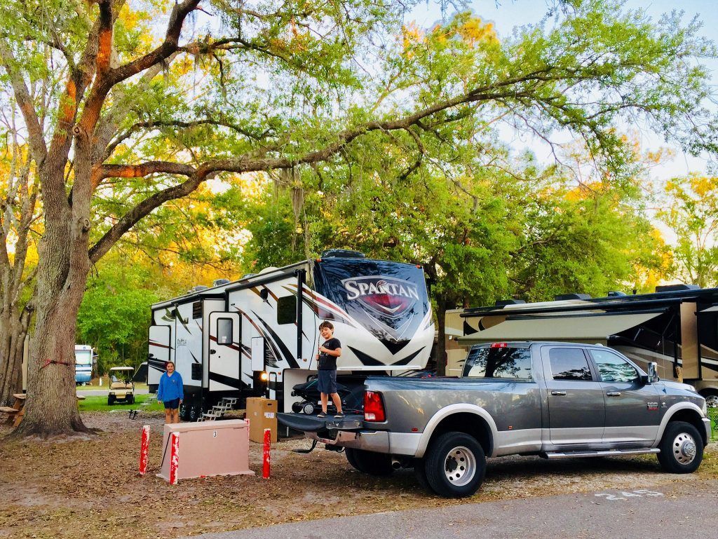 Campsite Under the Trees at Tropical Palms