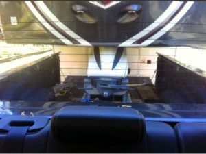 Gently Back Truck under Kingpin - view from driver's seat