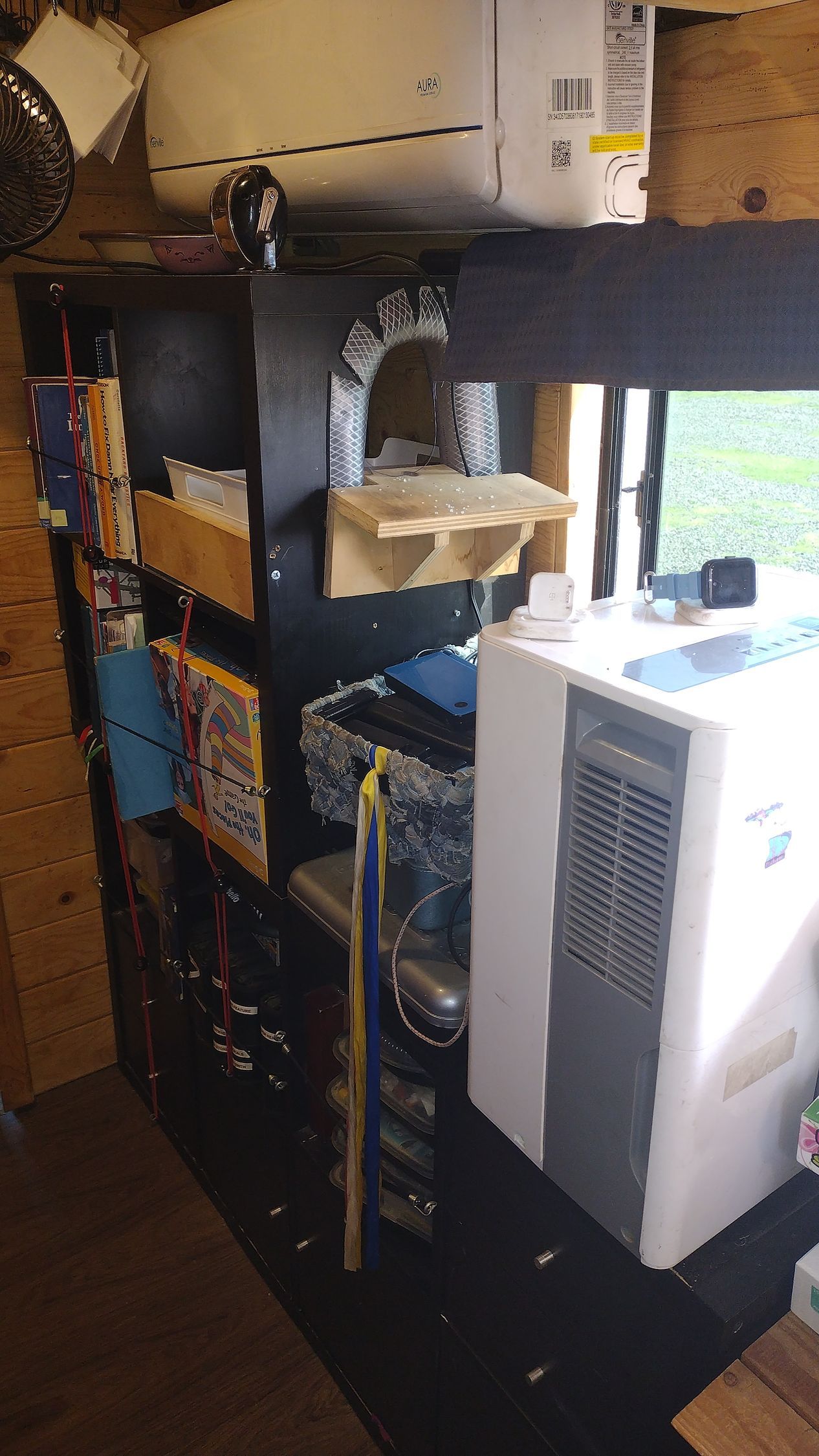 A room filled with lots of boxes and appliances.