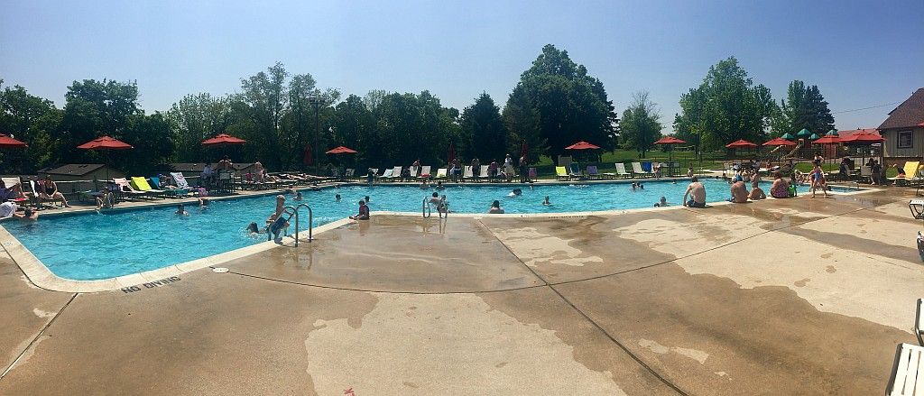 Panorama of the pool at Circle M