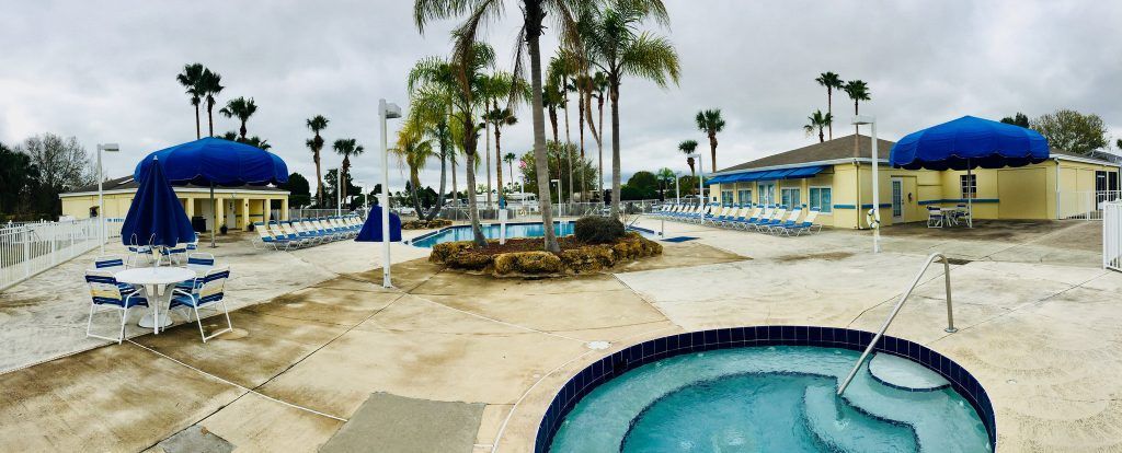 Pool area at Lake Magic RV Park in Clermont FL