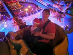 My son's first Disney ride - Dumbo