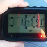TST TPMS monitor showing a flat tire