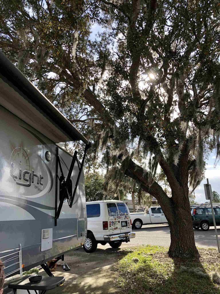 Beautiful tree'd site at Thousand Trails Orlando