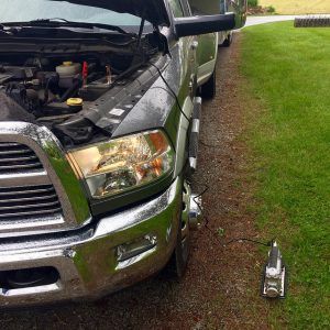Another look of it connected to truck battery