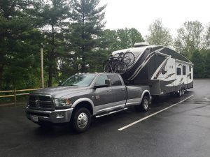 Parked at the welcome center check-in