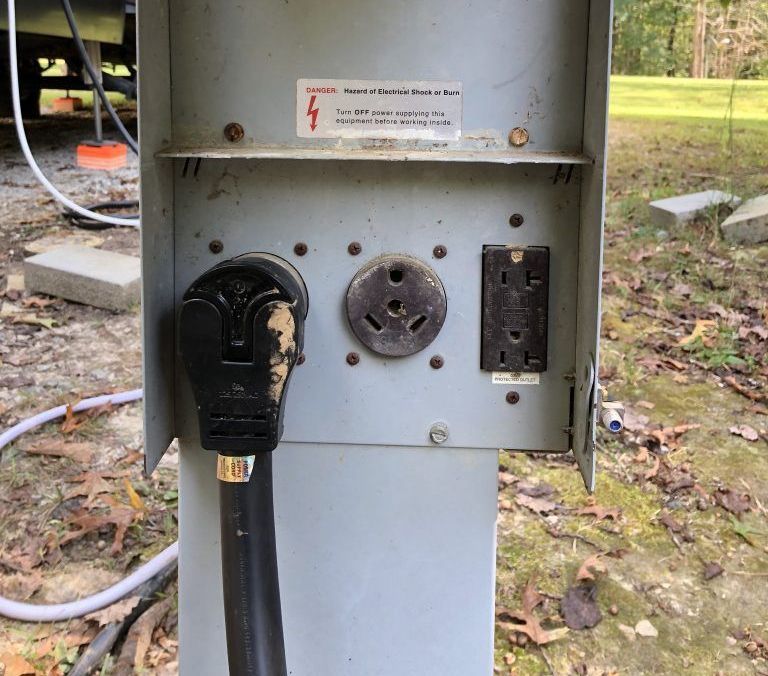 A electrical box with a lightning bolt on it