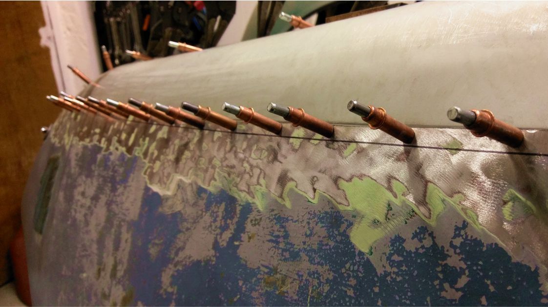 Classic car body panel repairs at Long Mountain Classics workshop Mid Wales