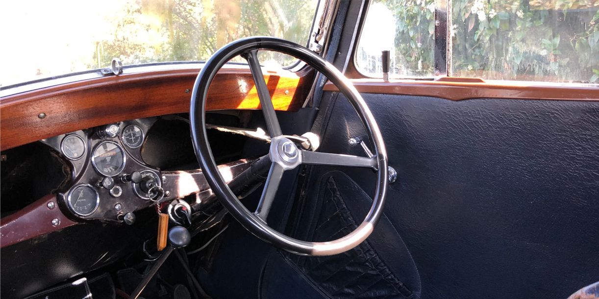 Morris 8 prewar vintage British car after restoration at Long Mountain Classics near Welshpool Mid Wales