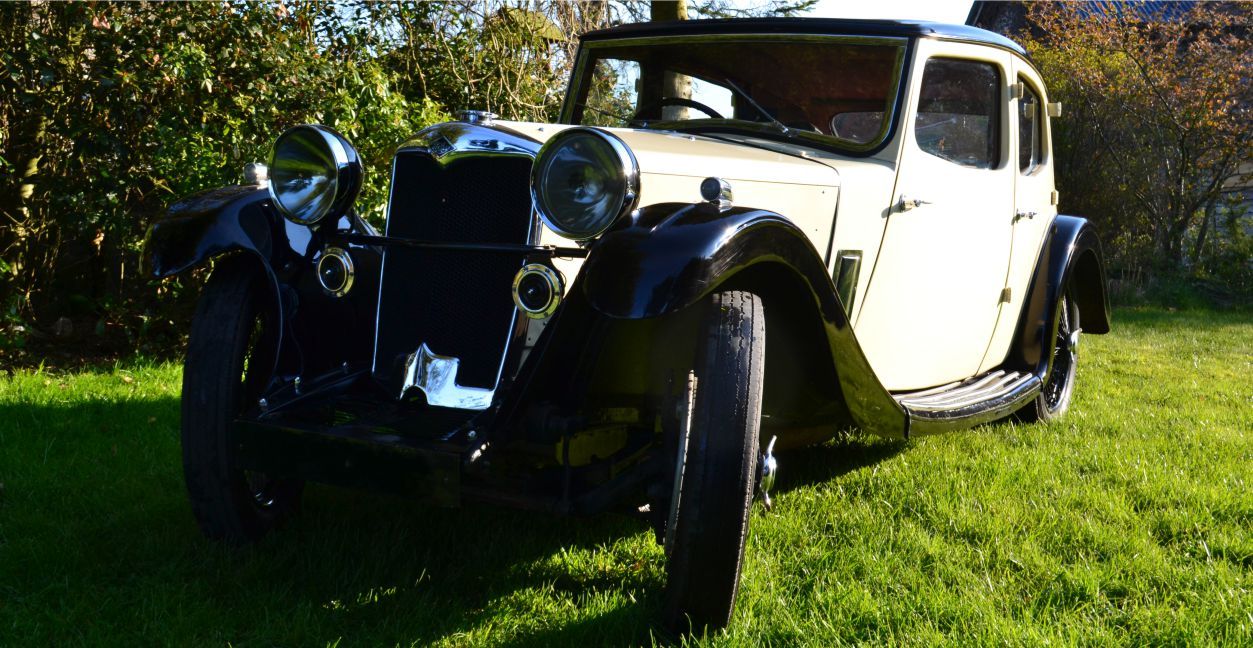 Recommissioned Riley Kestrel prewar British car at Long Mountain Classics