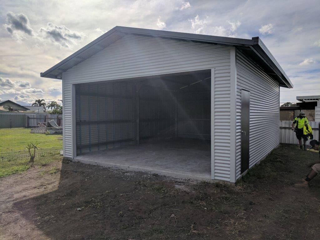 Partially finished white garage with open front — More Than Garages Pty Ltd–Ranbuild Tamworth in Taminda, NSW