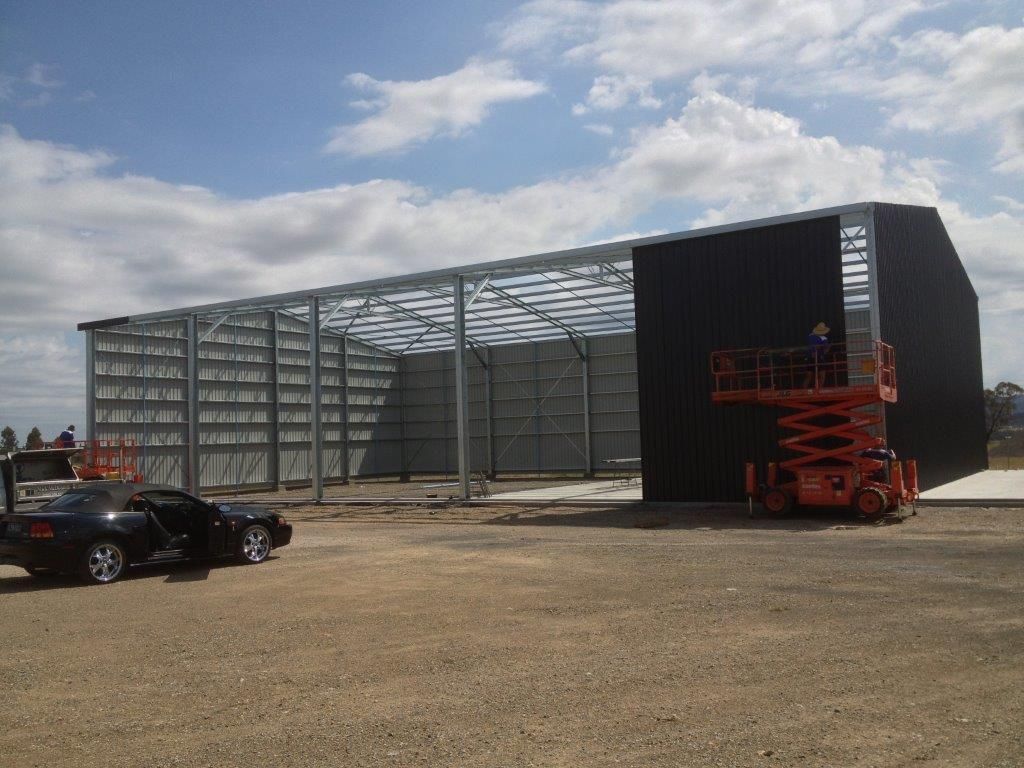 A steel building frame under construction — More Than Garages Pty Ltd–Ranbuild Tamworth in Taminda, NSW
