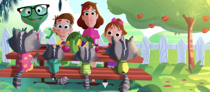 Due persone con gli occhiali si guardano. Un uomo tiene gli occhiali da sole vicino al viso, sorridendo. Logo PLUS verde.