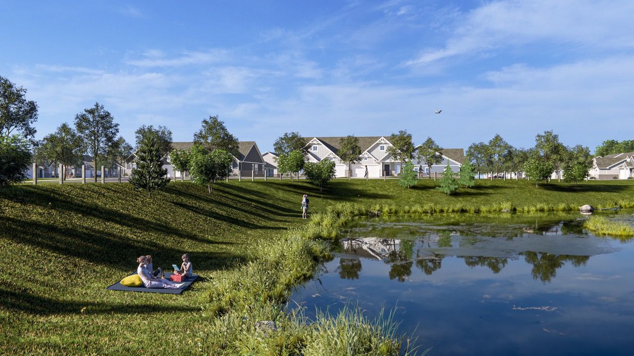 Westhaven home rendering - pond and picnic