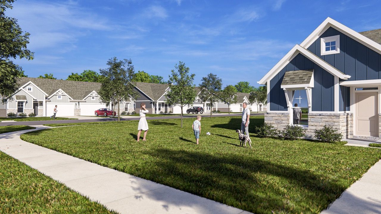Westhaven Home Rendering of people playing on front lawn