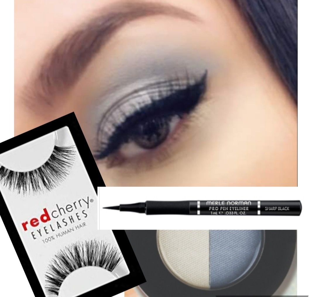 Makeup palettes and brushes displayed in a store with colorful eyeshadow.