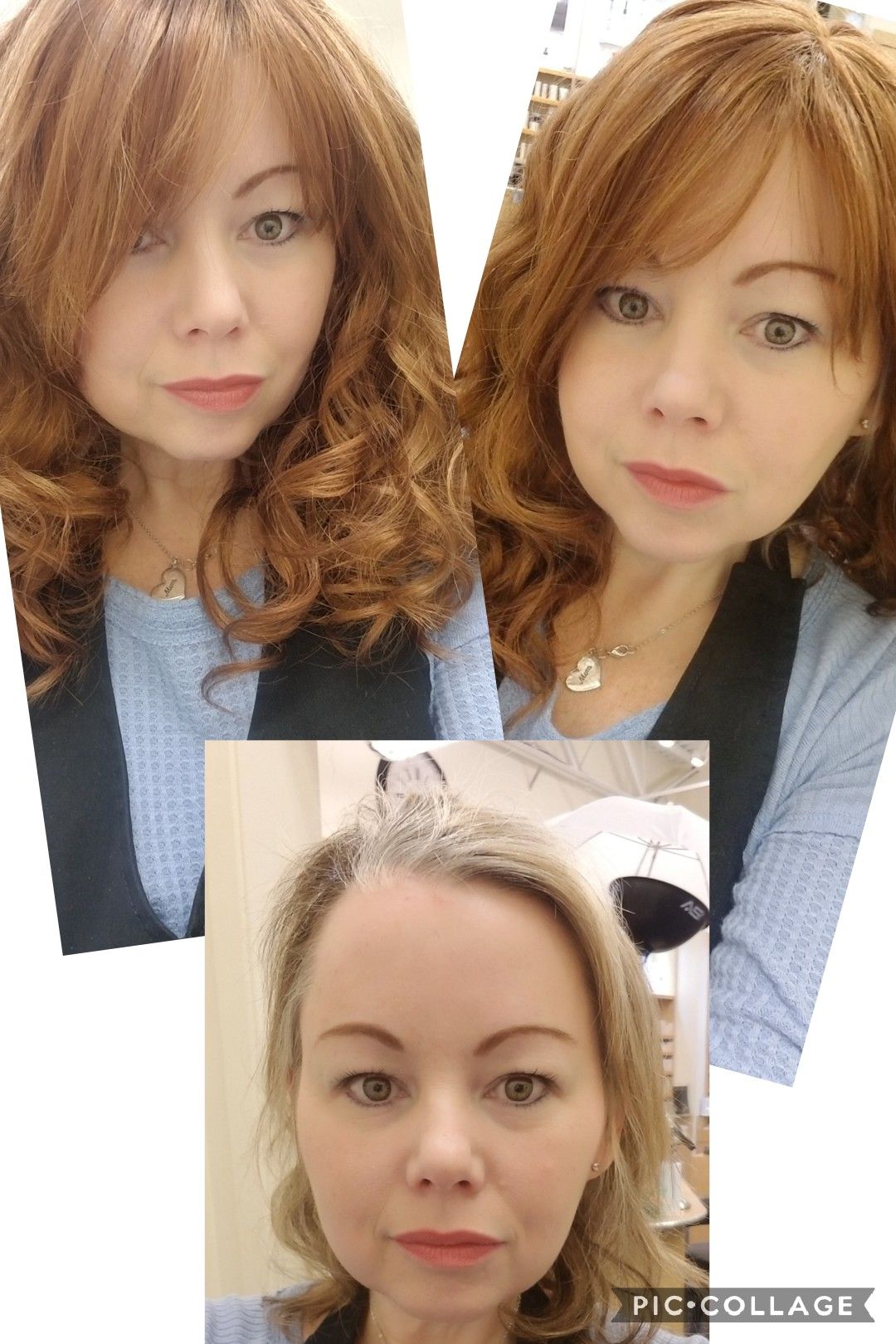 Mannequin wearing a black and white patterned head covering. Display of other head coverings on a table. 'Silence Please' sign.